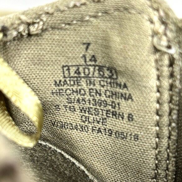 Old Navy Olive Faux Suede Side Zip Western Ankle Bootie Toddler Size 7 - Picture 11 of 11
